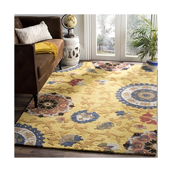 Safavieh Blossom Collection BLM401B Handmade Premium Wool Area Rug, 5'