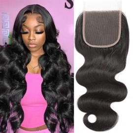 Body Wave 4x4 HD Lace Top Closure Free Part Swiss Lace More Less Shedding than Regular Virgin Hair Frontal Closure Pre-plucked with Baby Hair Natural Black 10 Inch