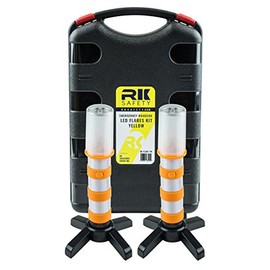 RK SAFETY Flare-OR LED Emergency Roadside Flare Safety Beacon Strobe Light Kits (Orange)