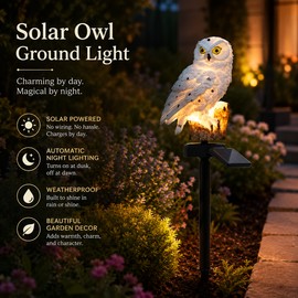 Solar Owl Garden Stake Light for Outdoor Décor – LED Pathway Lantern for Yard, Patio, Lawn and Flower Beds