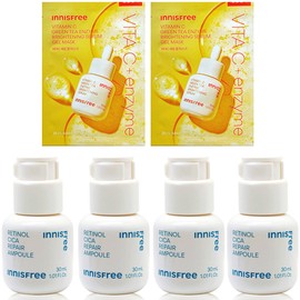 Innisfree Retinol Cica Trace Ampoule 30ml (4 pieces + 2 Vitagel Masks) / 이니스프리 레티놀 시카 흔적 앰플 30ml (4개+비타겔마스크 2매)