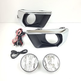 LEDIN Fog Lights Kit Compatible for 2021 2022 Chevrolet Colorado (OE Style, Clear Lens) with Bezel, Switch, Wires, Relay (Chrome Trim Bezel)