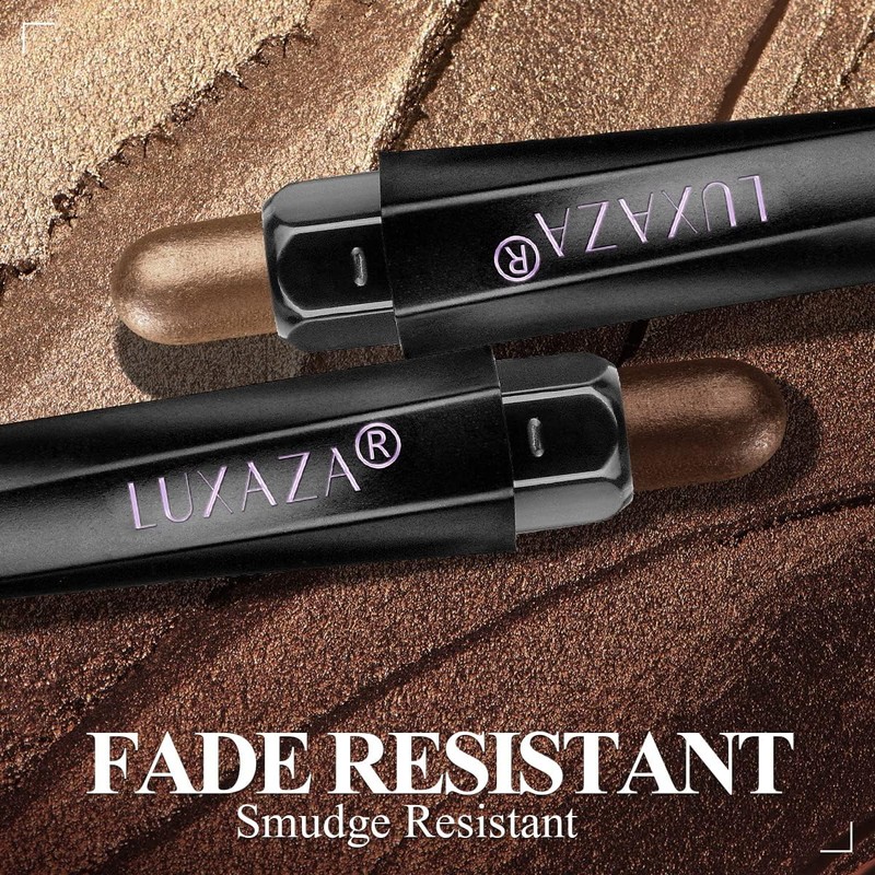 LUXAZA 3Pcs Eyeshadow Stick Set, Matte And Shimmer Creamy Eyeshadow