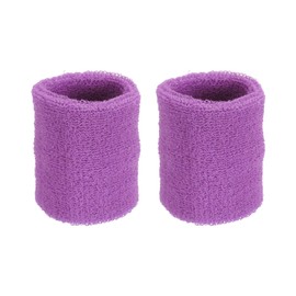 PATIKIL Sports Wristbands 8x10cm Set of 2 Sweat-absorbent Great for Tennis, Basketball, Running, and More - Light Purple Wrist Sweatband with Terry Cloth