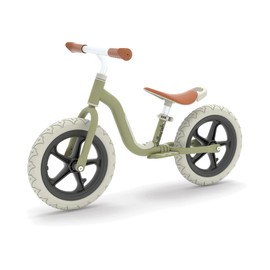 Chillafish Charlie Lux Lightweight Balance Bike Trainer for Children 2 to 5-Years, with Carry Handle, Integrated Footrest, Adjustable Seat, Handlebar, and No-Puncture 12-Inch EVA Tires, Olive