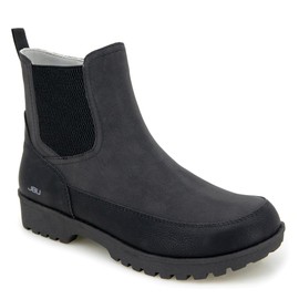 JBU Women's Buffalo Round Toe Chelsea Inside Zipper Casual Above Ankle Boot, Black, 9.5