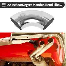 Motoforti 4 Pcs 90 Degree Mandrel Bend Elbow Car Modified Exhaust Pipe Tubing Piping 2.5" Inch OD Thickness 1.2mm/18GA 63x175x1.2mm 201 Stainless Steel 4pcs