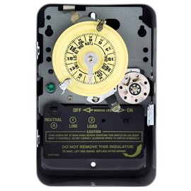 Intermatic T171 24-Hour Mechanical Time Switch with Skip-a-Day, 120 VAC, 60Hz, SPST, Indoor Metal Enclosure, 1 Hour Interval