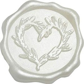 Branch Heart Adhesive Wax Seal Stickers 25Pk - Pre-Made from Real Sealing Wax (White)