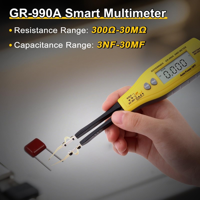 Digital SMD Clip Meter Measurement Resistance Capacity Voltage Multimeter Resistance