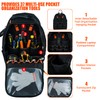 KUNN Rolling Tool Bag 37Pockets Wheeled Tool Backpack with Widen