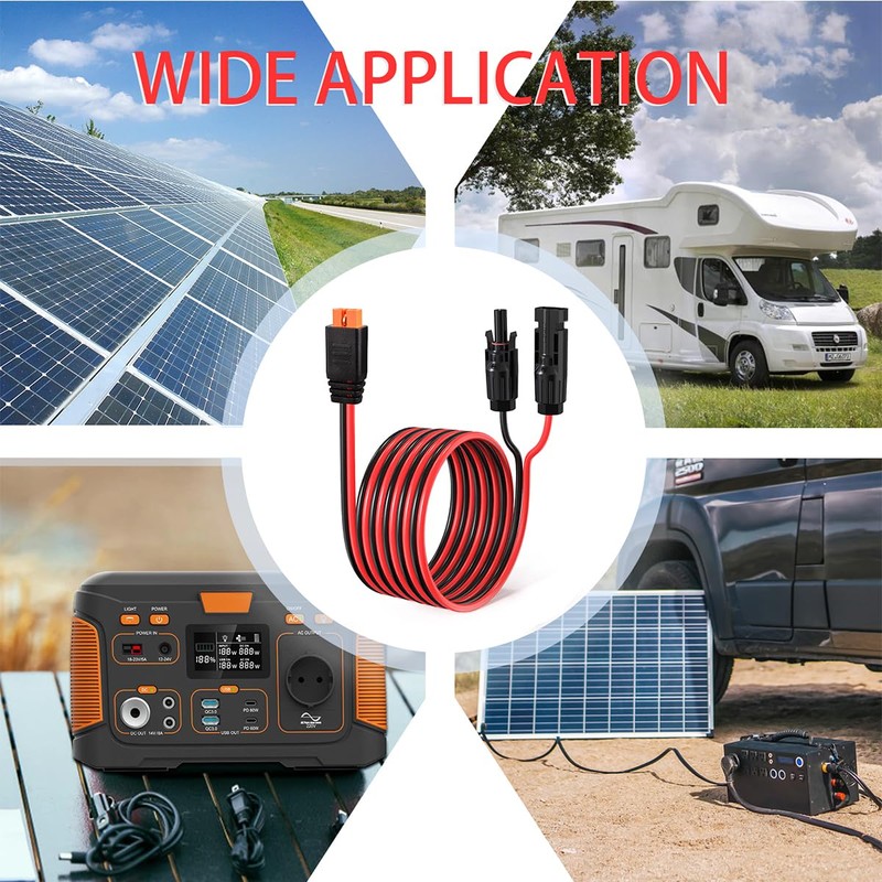 ELFCULB 10AWG Solar to XT60i Charging Cable Solar Panel Extention