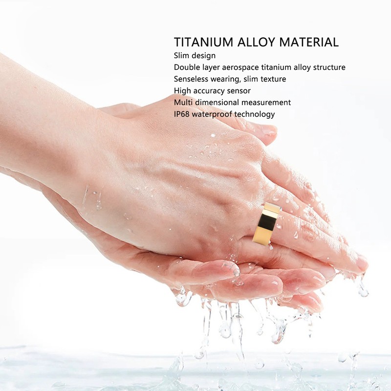 Bluetooth 5.0 Smart Health Ring IP68 Waterproof Stainless Steel Multifunctional