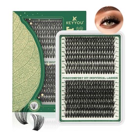 Lash Clusters 320Pcs Eyelash Clusters KEYYOU 60D+80D D Curl 9-16MIX Clusters Lashes Super Soft Wispy DIY Eyelash Extension at Home(60D+80D-D,9-16MIX)
