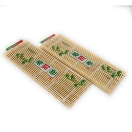 THY COLLECTIBLES Sushi Making Rolling Mat Natural Bamboo 9.5" x 9.5" (Pack of 2)