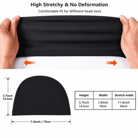 2 Pack Fabric Swimming Caps for Kids, Girls, Boys, Teenagers (4-12 years) – Comfortable Stretch Cloth Swim Caps for Long Hair, Soft Lightweight Pool Swim Hats (Pink + Sapphire Blue)