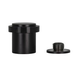 EVI Herrajes Door Stop, Stainless Steel, 24 x 30 mm, Screw Base, Black Painted, Includes Screw and Clamping Dowels, Model I-199/24X30-CBNG