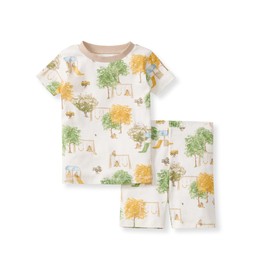 Burt's Bees Baby Baby Boys' Kids Pajamas, Sleeve Tee and Shorts 2-Piece PJ Set, 100% Organic Cotton, Playground