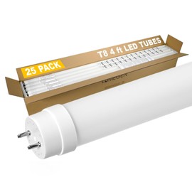 LumeGen 4Ft LED T8 Tubes - High Energy Efficiency, Double Ended Power - 5000K, 1600 Lumens, 9.5W - Type B, Direct Wire, Ballast Bypass Installation - LED Replacement for Fluorescent Tubes - 25 Pack