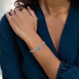 DOLIOX Genuine Turquoise Boho Bracelet, Sterling Silver Vintage Adjustable Cuff Bangle Native American Jewelry for Women, Fit for 6.5 7 7.5 Inches