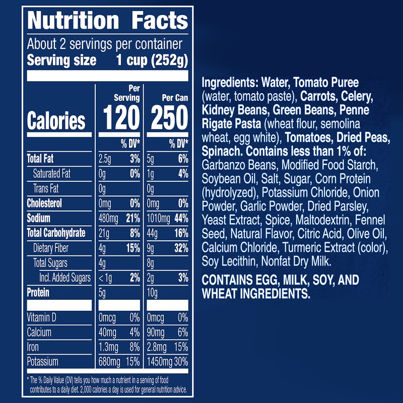 Progresso Reduced Sodium, Hearty Minestrone Soup Canned Soup, Gluten Free,