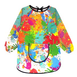 LECTNORE Kids Painting Apron Waterproof Painting Apron Long Sleeve for Kids Children's Art Smock with Pockets for Painting Cooking Eating（Height 100-120cm）