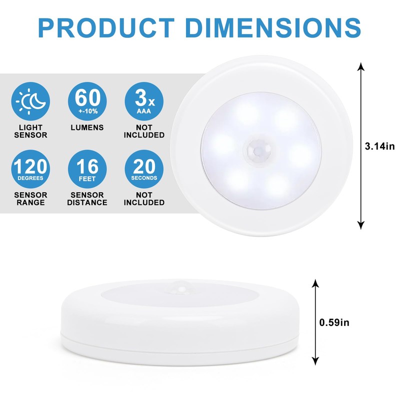 2-Pack Motion-Sensitive Mailbox LED Light - Portable, Universal Magnetic Interior