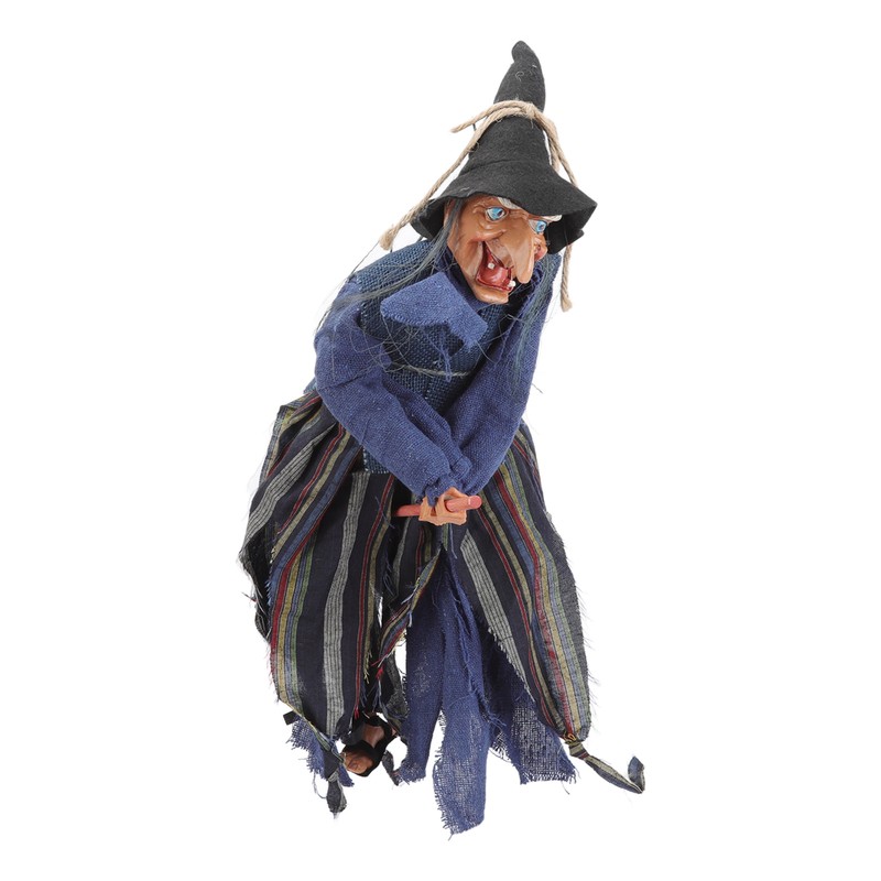 Blue Hanging Horror Witch Decorative Voice Control Hanging Prop Decoration