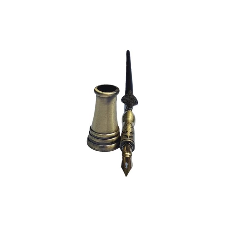 Alint 1 Piece Tabletop Antique Metal Bronze Color Pen Holder