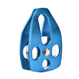 Single Pulley, 16KN Rolling Tension | 32KN Still Tension, Magnalium Alloy Climbing Pulley with Swing Plate for Rock Climbing Caving Mountaineering (Blue (Copper Sleeve))
