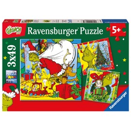 Ravensburger The Grinch Christmas Jigsaw Puzzles for Kids Age 5 Years Up - 3x 49 Pieces