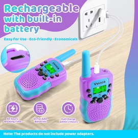 Toys for Ages 5-7, Rechargeable Walkie Talkies for Kids Long Range 22 Channel 2 Way Kid Walkie Talkie with Flashlight 3Km Range for Camping Hiking Indoor Outdoor 3 4 5 6-12 Boy Girl