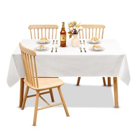 Alan Symonds White Tablecloth | 60x102 Inch (152cm x 260cm) Large Plain Rectangle Table Cloth for Birthdays, Weddings, Banquets & Parties | Polyester | Machine Washable