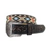 Embroidered, Tooled Leather Tab Belt