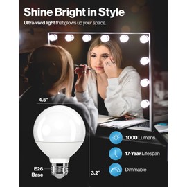 Sunco 8 Pack G25 LED Light Bulbs, Globe Vanity Lights for Bathroom High Output, 1000 LM, 11W (100W Equivalent), 3000K Warm White, Dimmable, E26 Base, Round Frosted Decorative Bulb UL