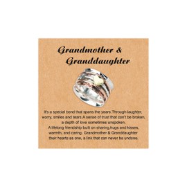 To My Daughter Ring Fidget Ring for Women Daughter Gift from Mom Anxiety Worry Ring Adjustable Open Ring Multi-layered Spinner Rings for Relief Trendy Rings Christmas Gifts Stocking Stuffers