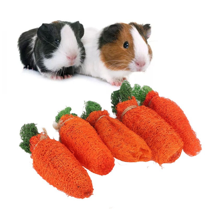 Rabbit Loofah Carrot Toys Natural Funny Teeth Grinding Bite Resistance
