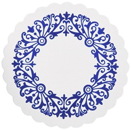 Endoshoji PKCS201 Commercial Round Paper Coasters, Chrysanthemum Design, 200 Piece Set, Navy Blue, Paper, Made in Japan