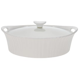 CorningWare French White 2.5-quart Oval Casserole with Glass Lid
