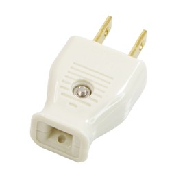 Flat Plug for Electrical Installations, For Both Flat and Bag-Dripping Cords, White, 1 Piece