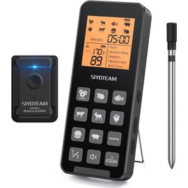 SIYOTEAM Smart Wireless Meat Thermometer Digital Thermomter for Cooking BBQ Grilling
