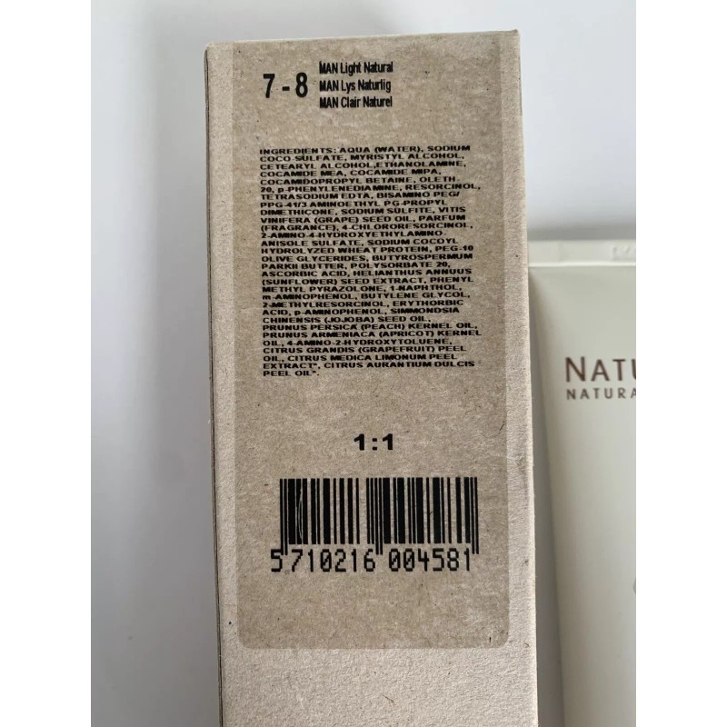 NATULIQUE Ammonia FREE Permanent Hair Color 7-8 Man Light Natural
