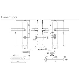 Bricard Tempo Pop 66460 Set of Stainless Steel Handles on Plate for Bathroom Doors and Toilets (with Locking Device)