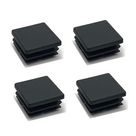HOOWDAMY 4pcs Square Pipe Cap 1.5 x 1.5 inches (38 x 38 mm) Square Pipe End Cap Resin Cap Pipe Cap Tube Insert End Cap (1.5 x 1.5 inches (38 x 38 mm)