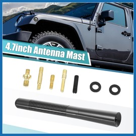 A ABSOPRO 1 Set 12cm 4.7 Inch Universal Car AM FM Radio Signal Antenna Mast for for Jeep for Dodge for Ram for Ford for Toyota Carbon Fiber Pattern Black Item Replacement