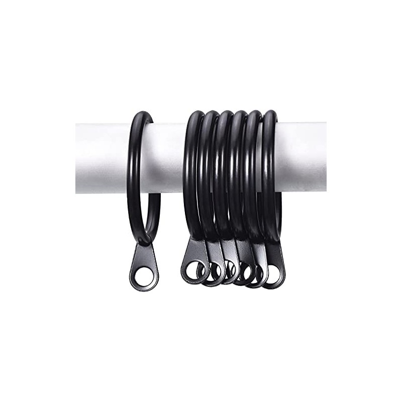 Black Curtain Pole Rings 45MM Strong Metal Curtain Hanging Rings