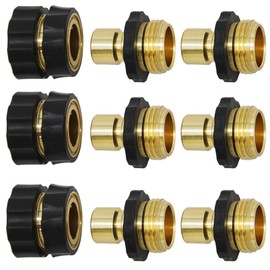 Triumpeek 3/4" Garden Hose Connector, 9 Pieces Garden Hose Quick Connect Fittings, Male and Female Quick Release Garden Hose Connector