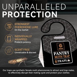GIDEAL Pantry Moth Trap with Pheromones Prime for House Kitchen Food Cupboard 6 Pack (Grain Moth)