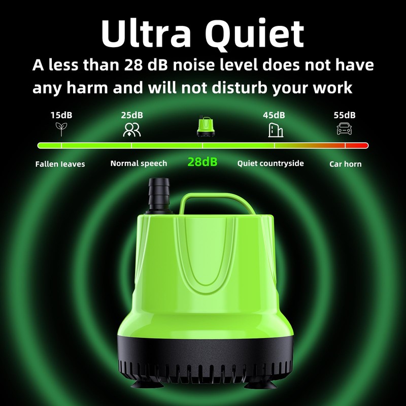 FREESEA Fountain Submersible Water Pump: 660GPH 40W Small Sump Pump