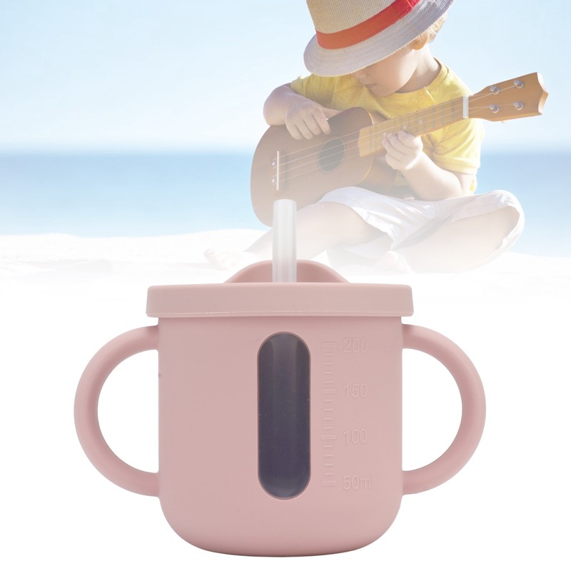 Silicone Sippy Cups Double Handles Lightweight Toddler Training Cup with